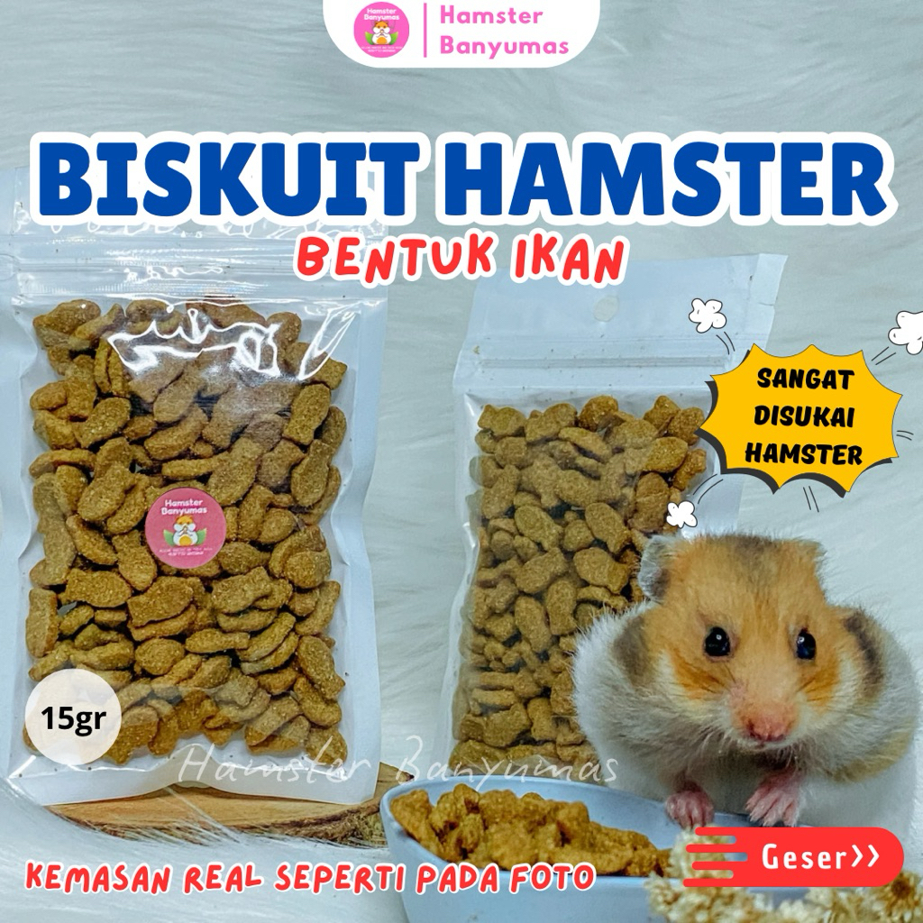 Biskuit Tuna Bentuk Ikan Kemasan 15gr - Makanan Camilan Indo Hamster by Hamster Banyumas