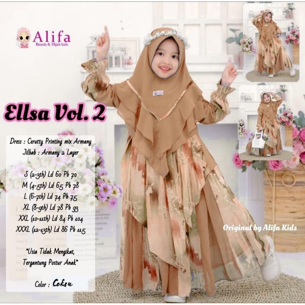 Ellsa Gamis Syari Anak 2th sampai 13tahun