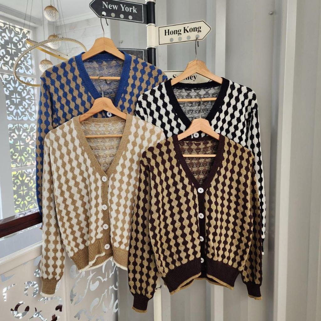 Outer Autumn Rajut Cardigan Rajut Kancing