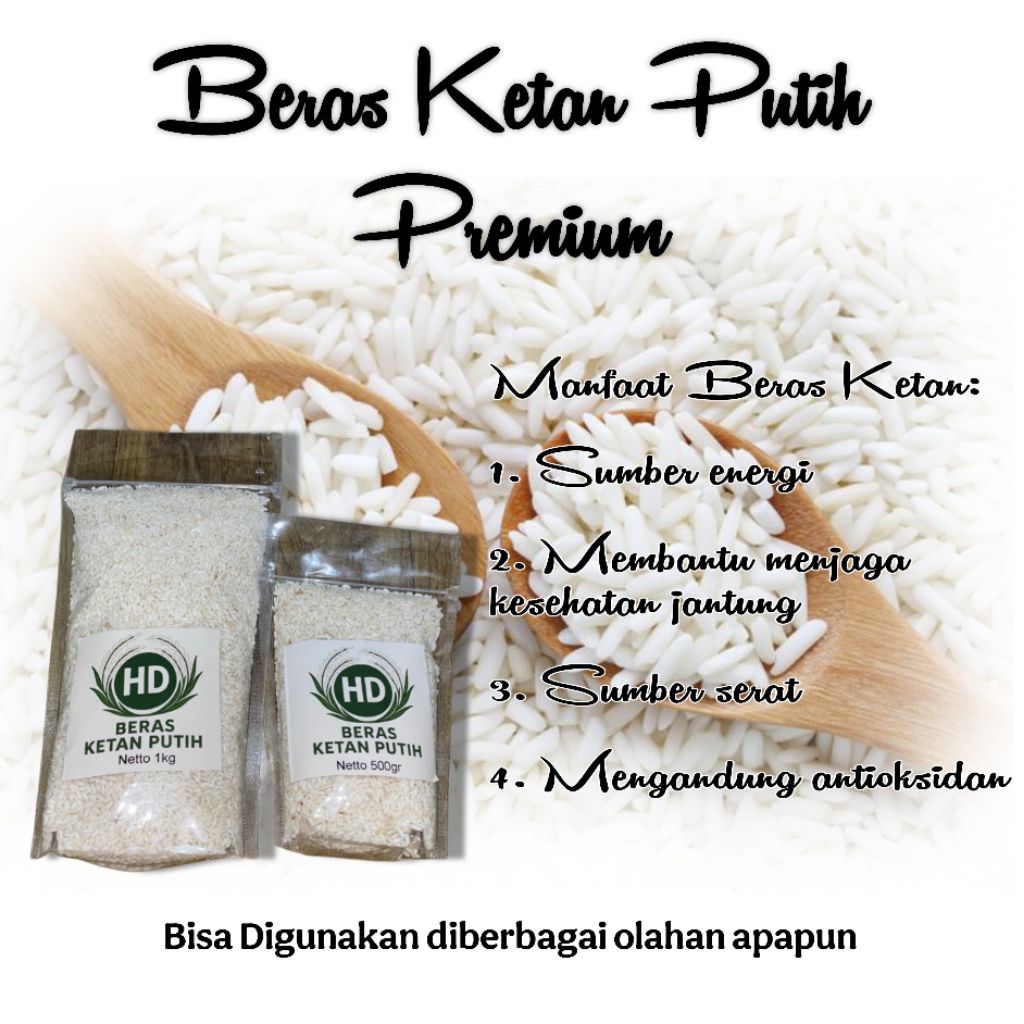 

BERAS KETAN PUTIH ASLI PREMIUM 1KG