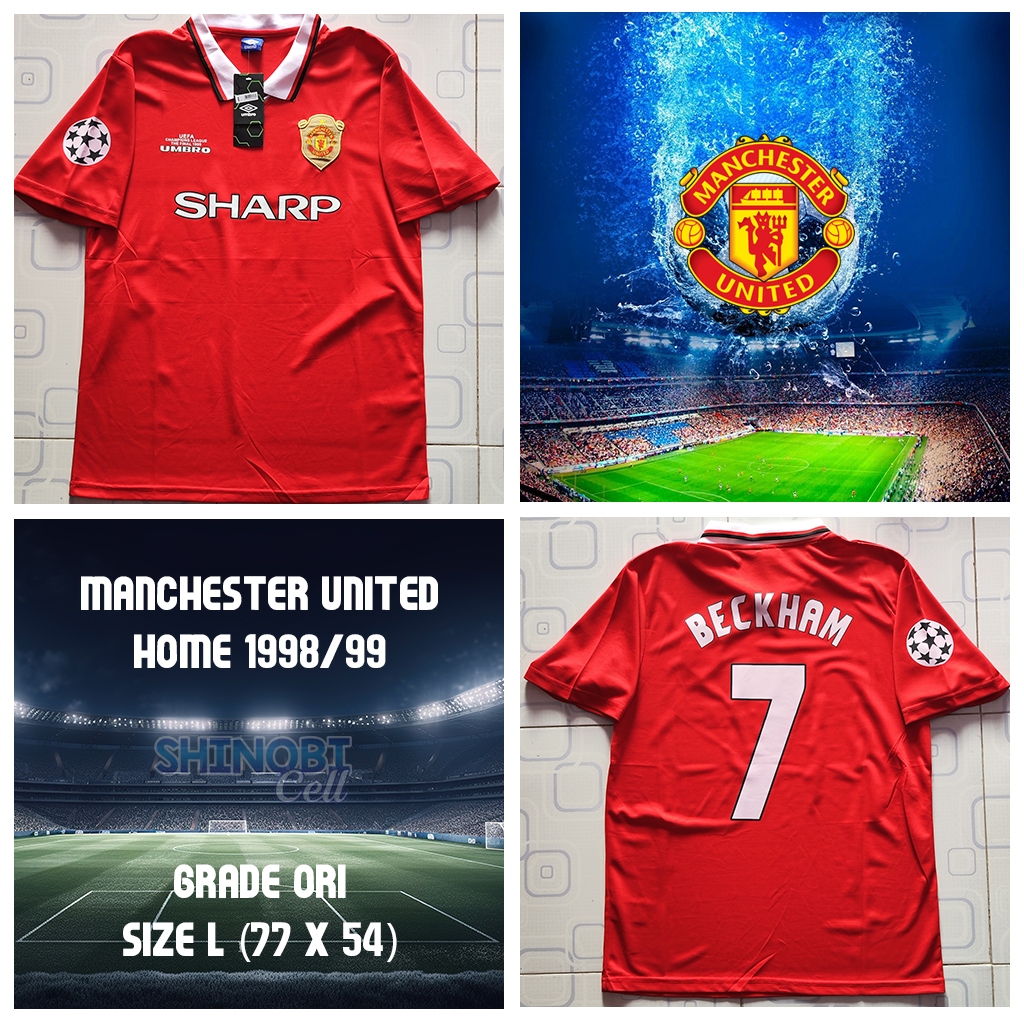 Jersey Manchester United 1998 / 99 MU BECKHAM #7 Size L