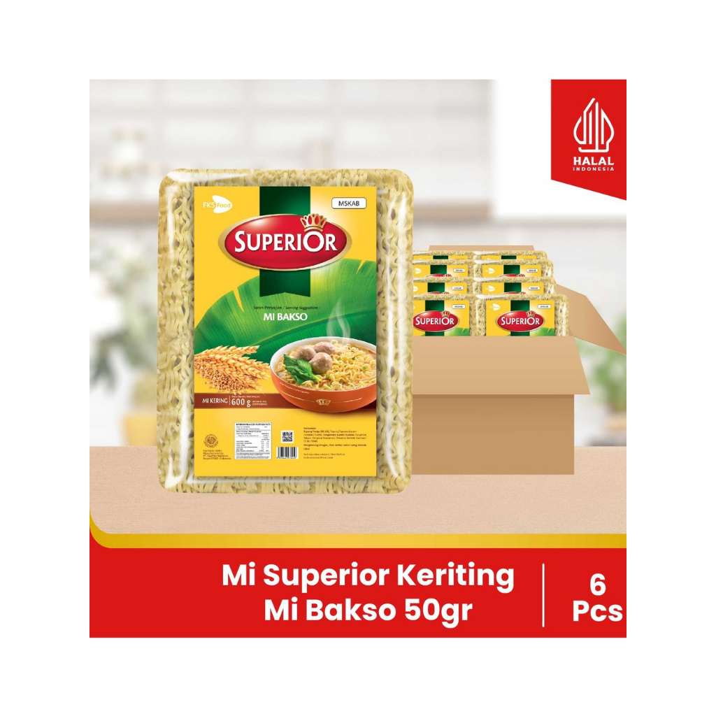 

Paket Bundling - Mi Superior Keriting - Mi Bakso - 12 Keping - 50gr - 6pcs