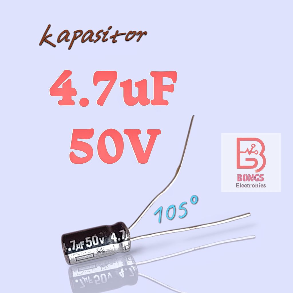 4.7uF 50V/4,7uF 50V Kapasitor Polar Panasonic 105°