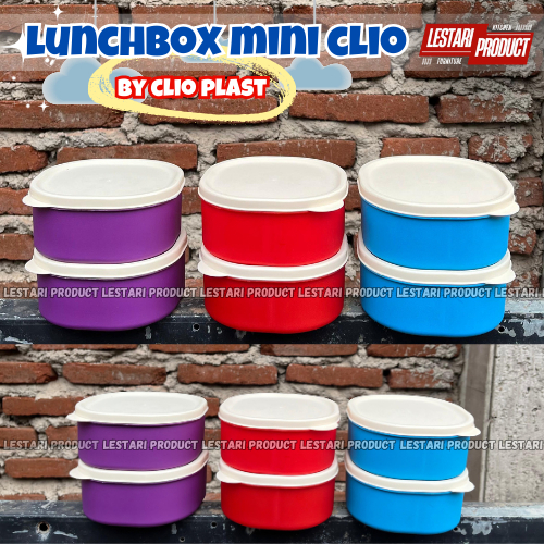 ( 6 PCS ) LUNCHBOX MINI CLIO PLASTIC 3 SEKAT | KOTAK BEKAL | WADAH BEKAL | KOTAK BEKAL NASI | KOTAK 