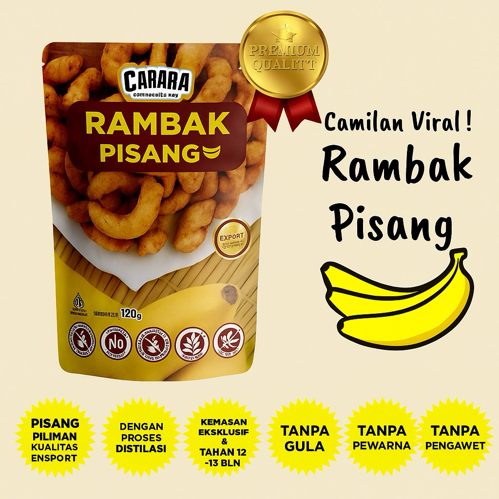 

[BEST SELLER] Carara Rambak Pisang – No Gula, No Tepung , No Pewarna & Pengawet