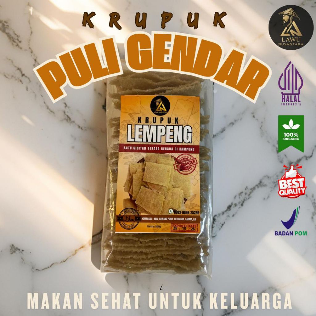

Makanan Tradisional Krupuk Puli Gendar Mentah 500 gr Premium Lempeng Beras Oleh Oleh Khas Madiun