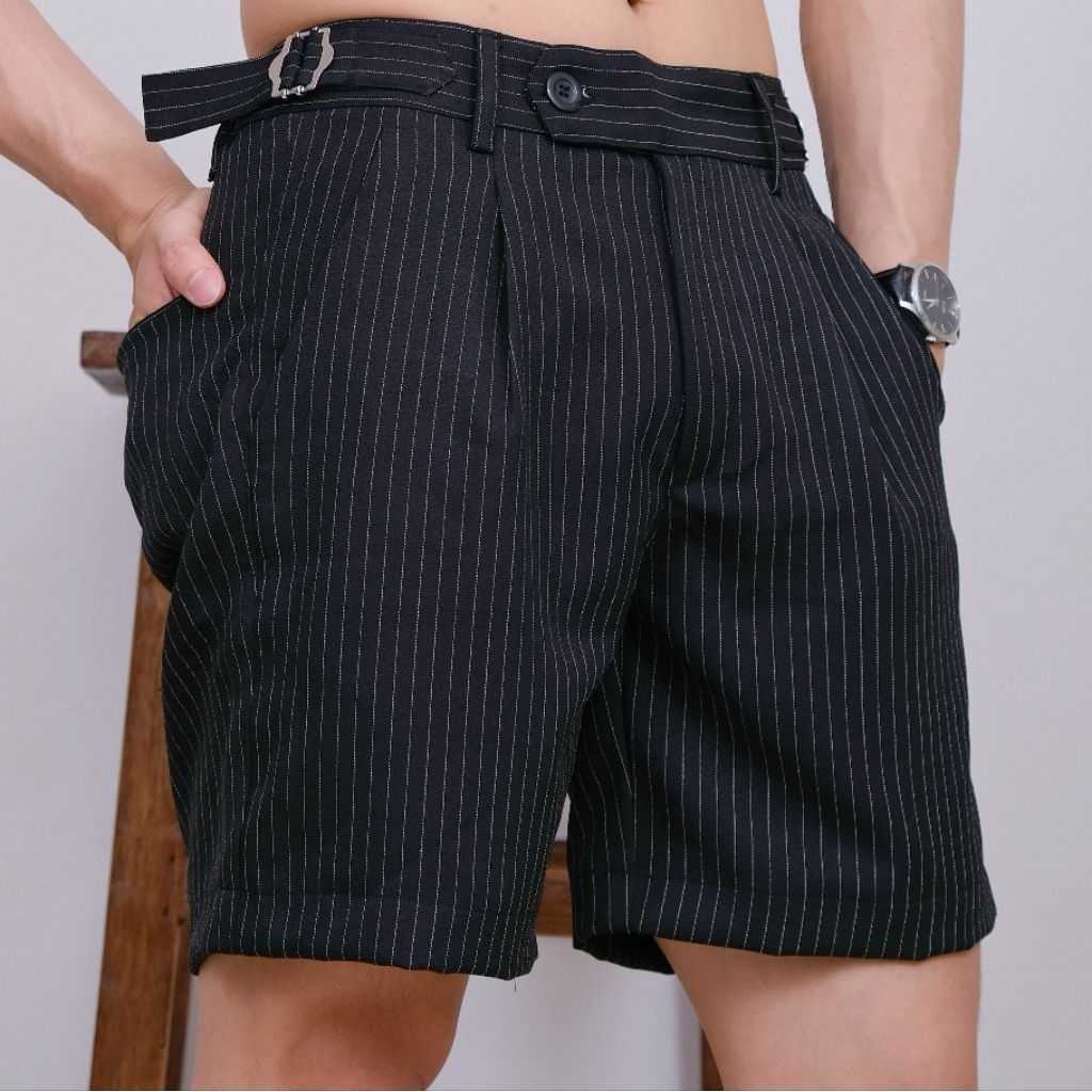Keene Pants Celana Pendek Pria Unik keren Celana Pendek Hitam Garis Pria