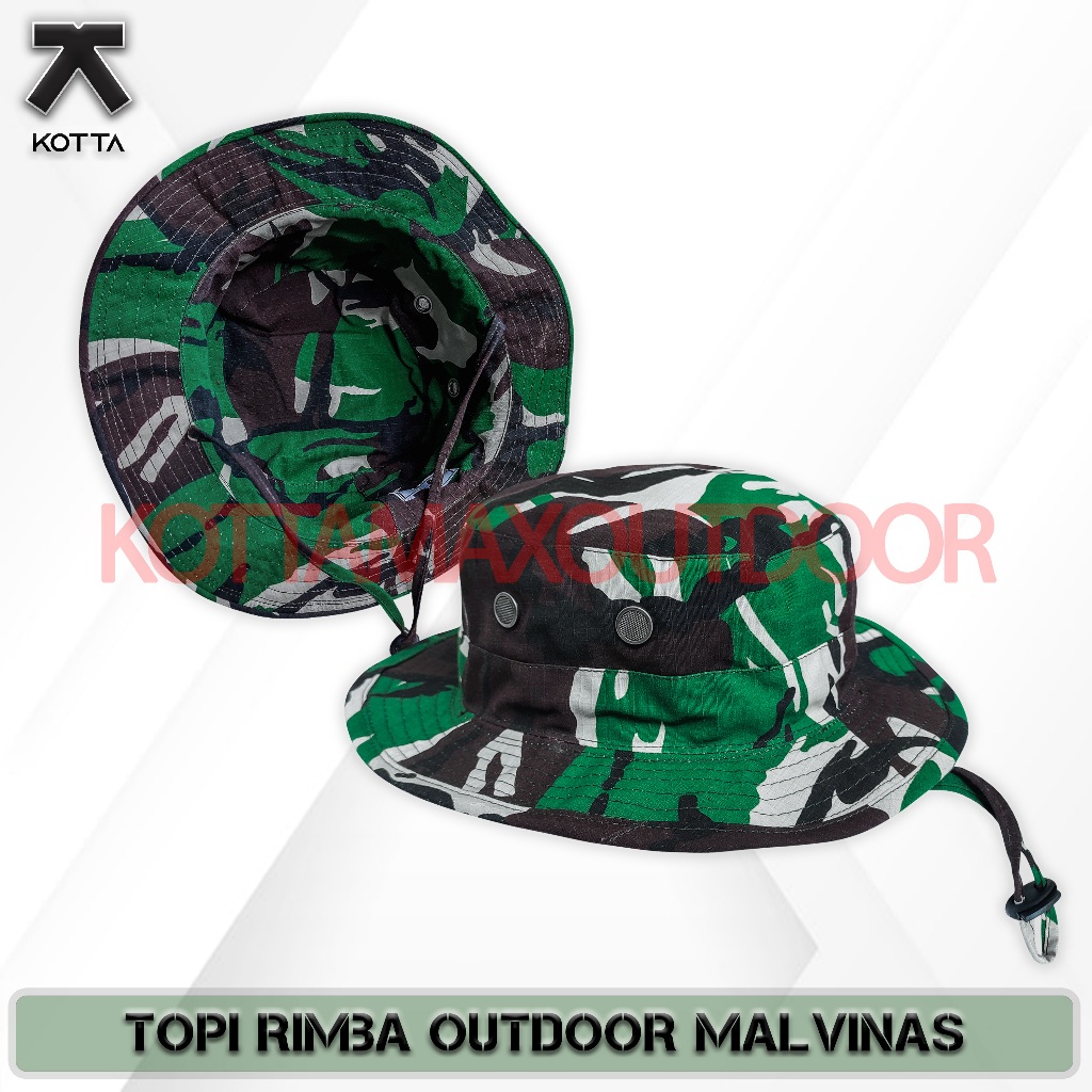 TOPI RIMBA BOLAK BALIK LORENG MALVINAS TNI AD/AU/AL