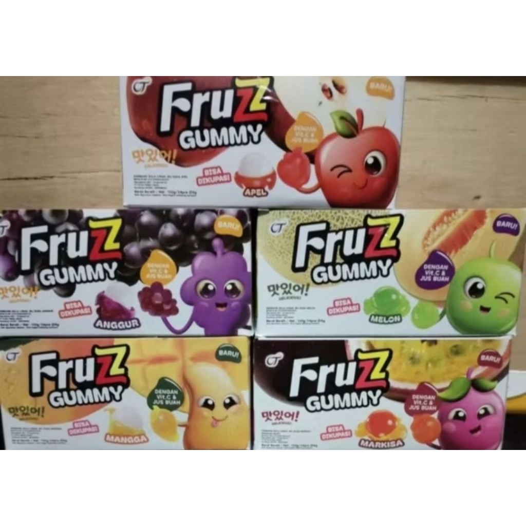 

Fruzz Gummy OT 1 Pack Isi 24 – Permen Gummy Lembut Rasa Buah Original