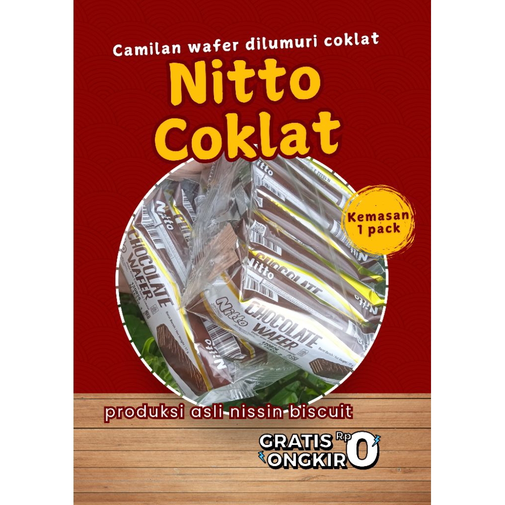 

Nissin Wafer Nitto Coklat Kemasan 1pack isi 10pcs