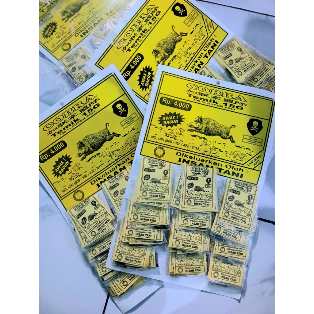Racun cobra tikus dan celeng | racun cobra temik 15g rentengan isi 72 pcs