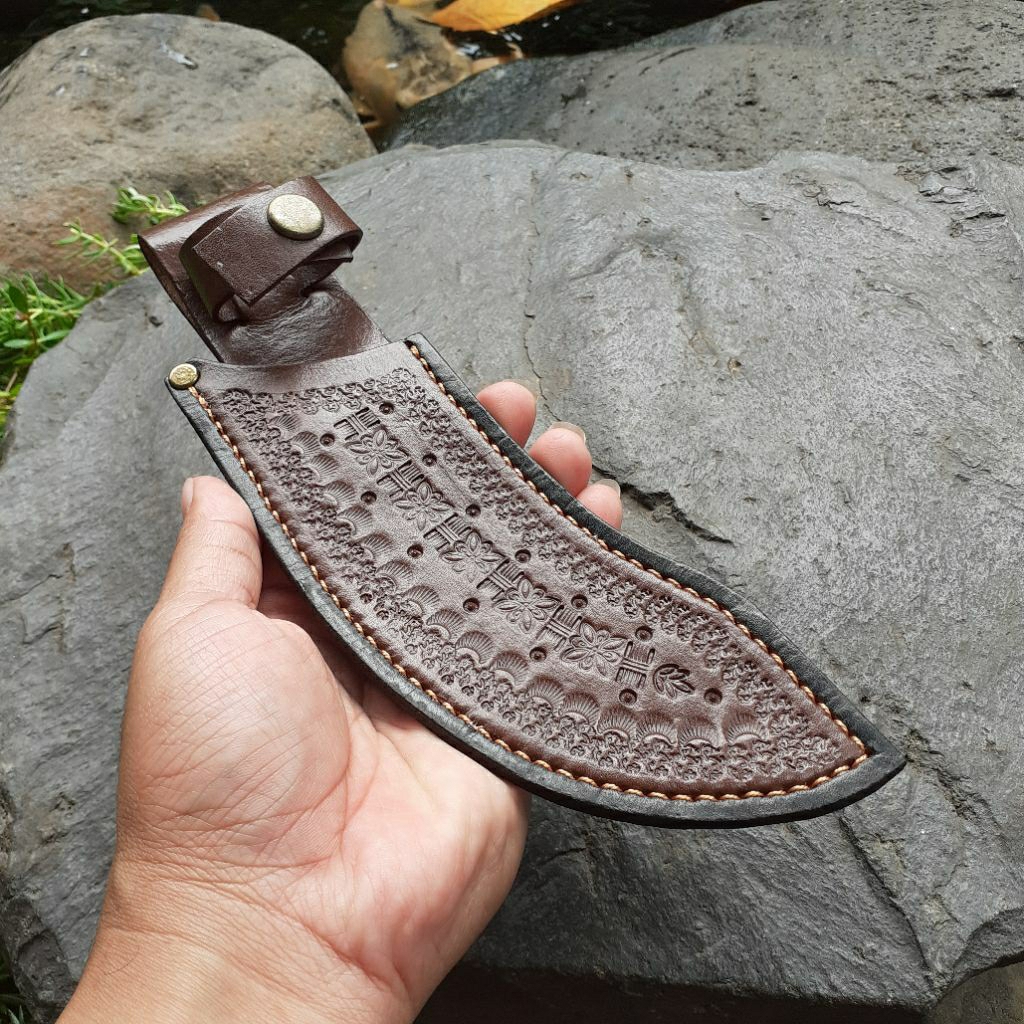 sarung kulit pisau skinning 15 cm