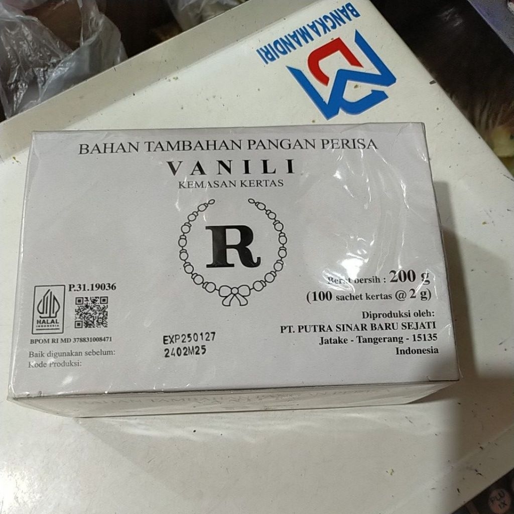 

vanili R kemasan kertas bahan tambahan pangan perisa