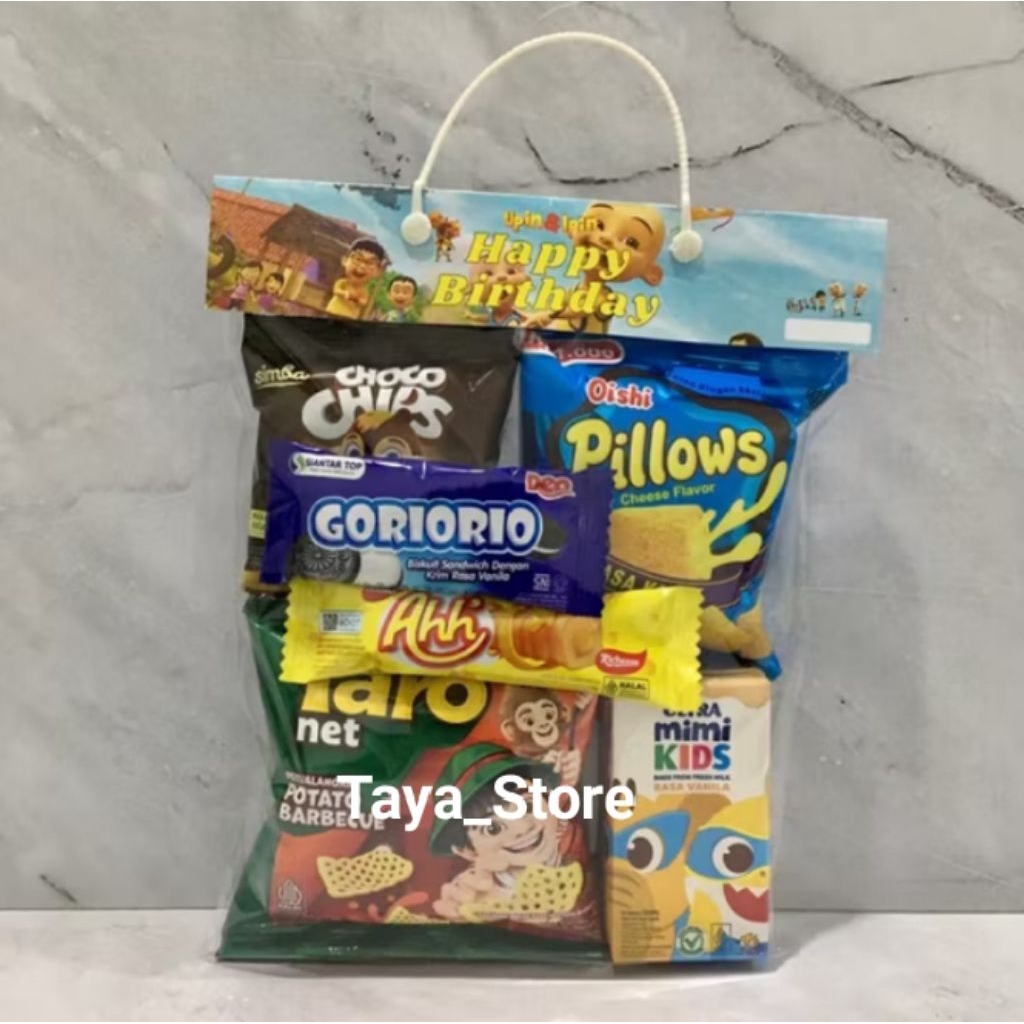 

Paket Snack Ulang Tahun Anak (bisa request tulisan/nama)