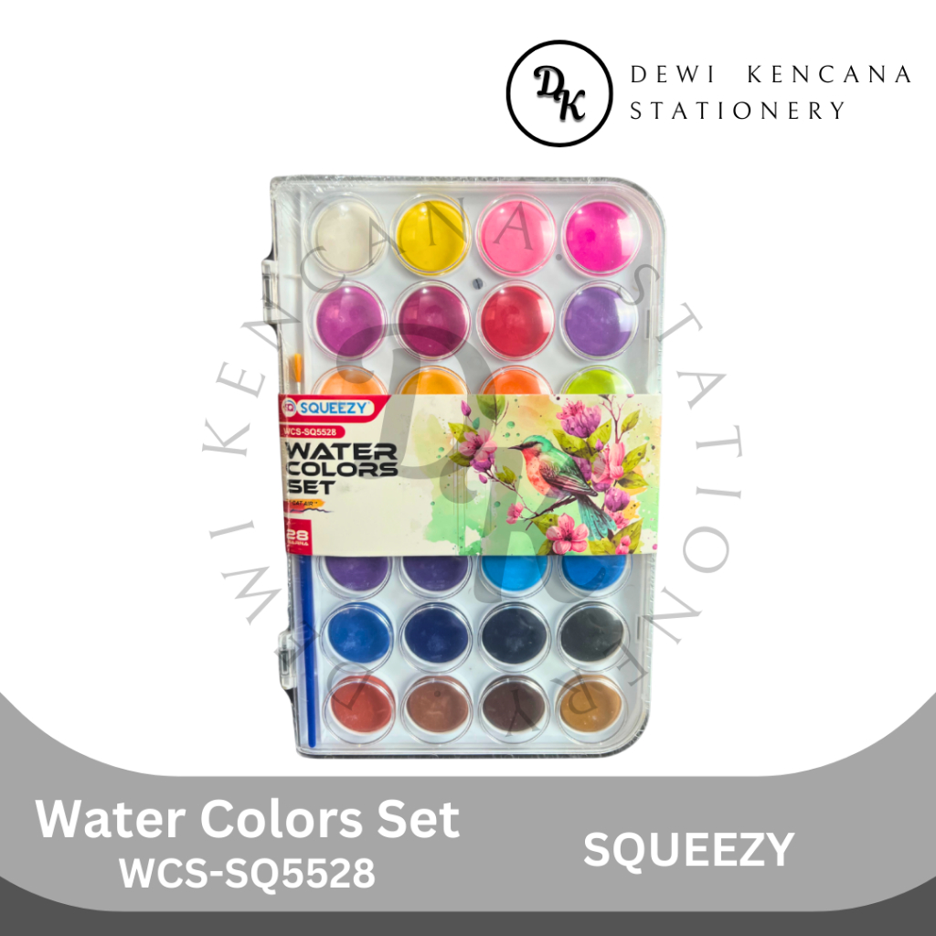 

Squeezy Water Colors Set Kuas 28 Warna WCS-SQ5528
