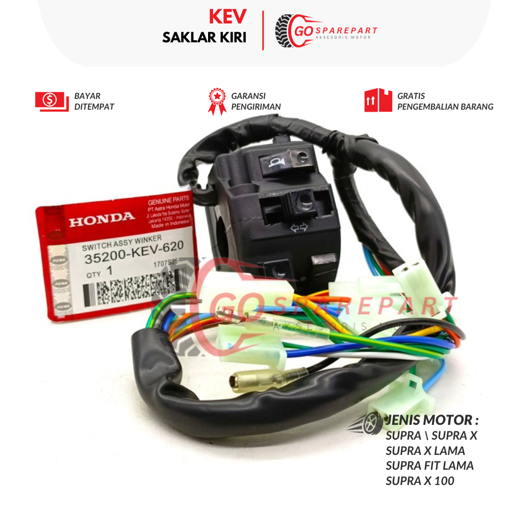 KEV SAKLAR KIRI MOTOR HONDA SUPRA X / SWITCH KIRI MOTOR SUPRA X / HANDLE SWITCH KIRI / SAKLAR LAMPU 