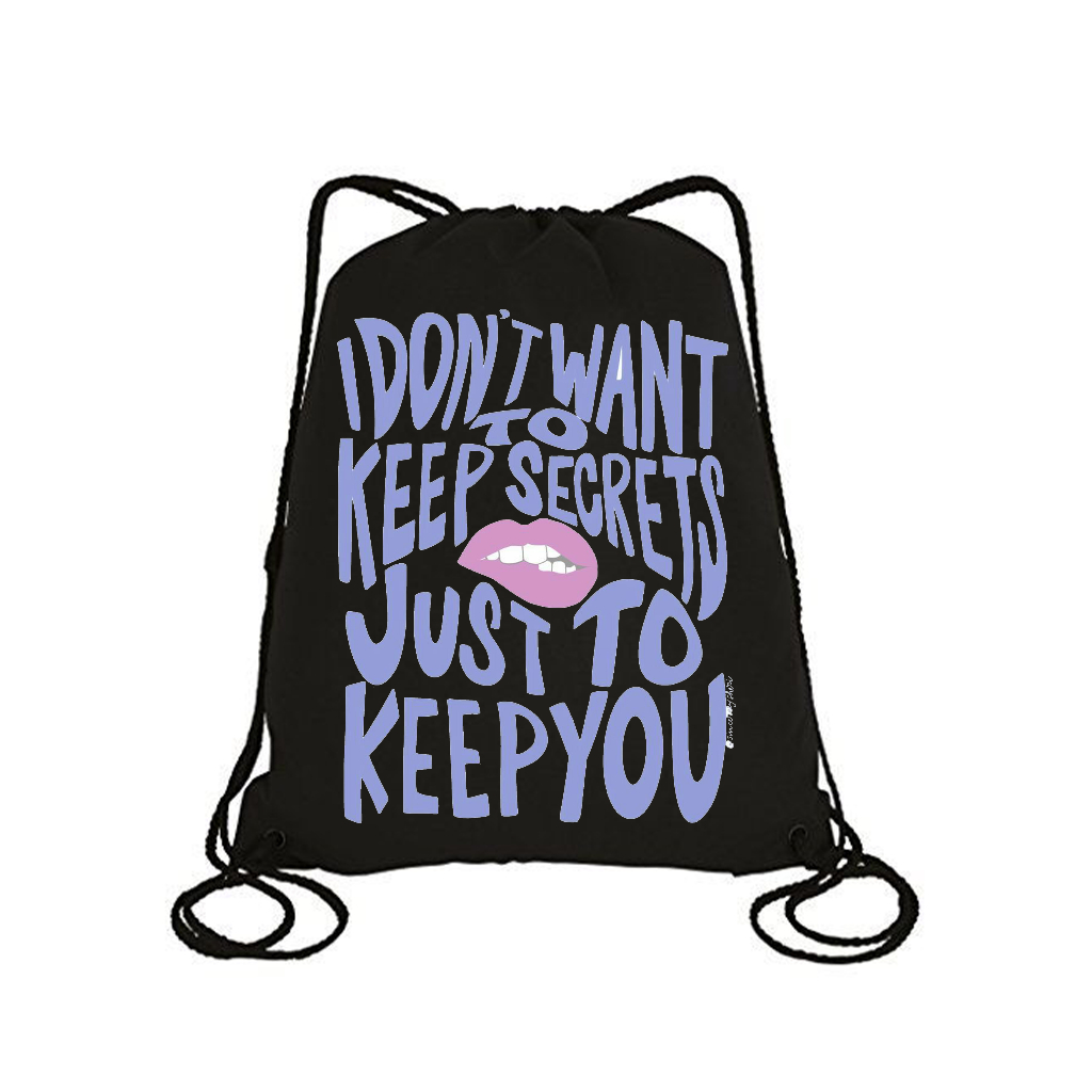 Tas Serut Hitam Anti Air Aesthetic Olahraga Unisex Motif Lucu