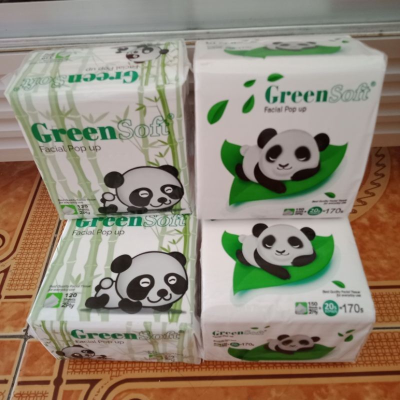 GREEN SOFT FACIAL TISSUE POP UP ISI 150