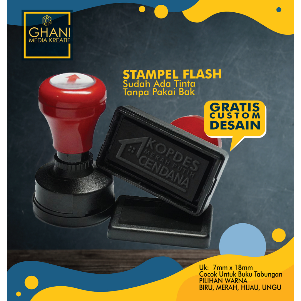 

Stempel Flash - Custom Ukuran Kecil Untuk Baris Buku Tabungan