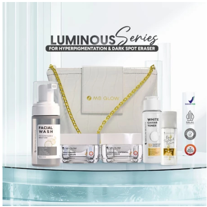 [AKTIVASI]SET MS GLOW PAKET LUMINOUS SERIES untuk membantu mencerahkan kulit kusam dengan noda hitam