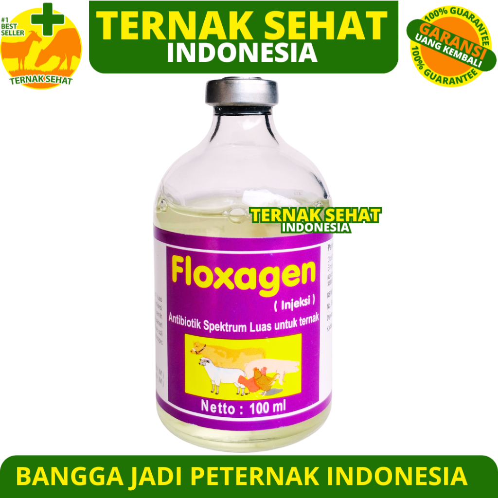FLOXAGEN 100ML - Obat Hewan Mengatasi Infeksi Pernafasan Untuk Ternak Sapi Babi Kambing Unggas