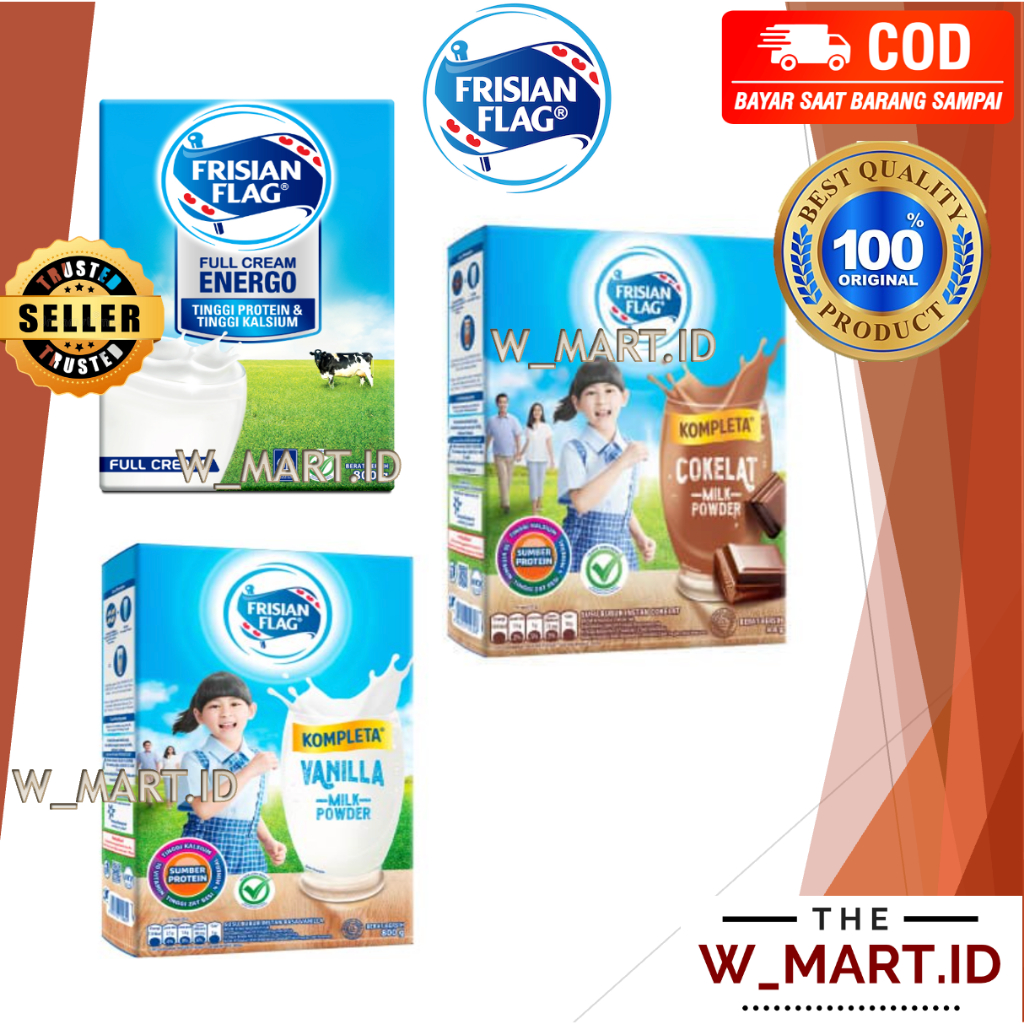 

FRISIAN FLAG BENDERA SUSU BUBUK FULL CREAM KOMPLETA COKLAT VANILA MILK POWDER 800 GR