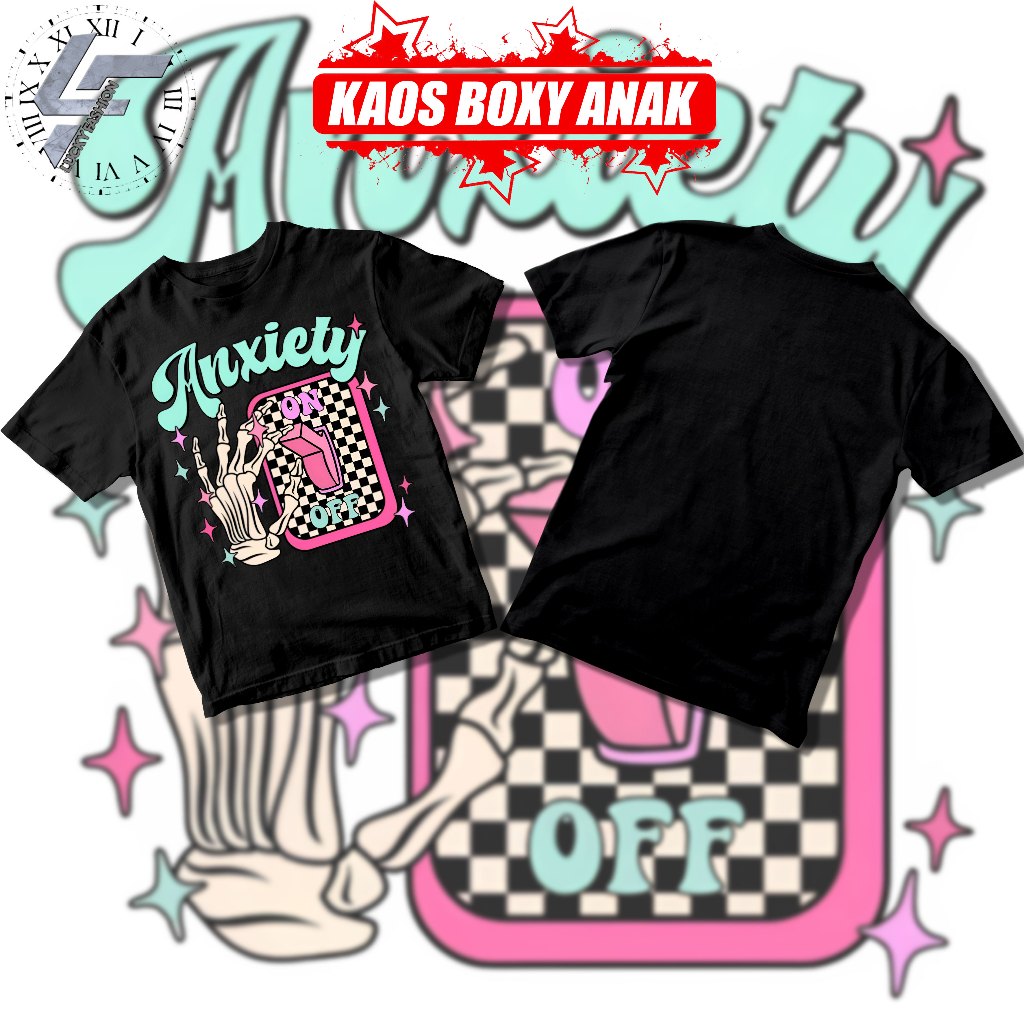Kaos Anak ANXIETY KREM Vernalequinox Kaos Distro Bandung Pria Wanita Oversize Nexttime Sevenkey Cric