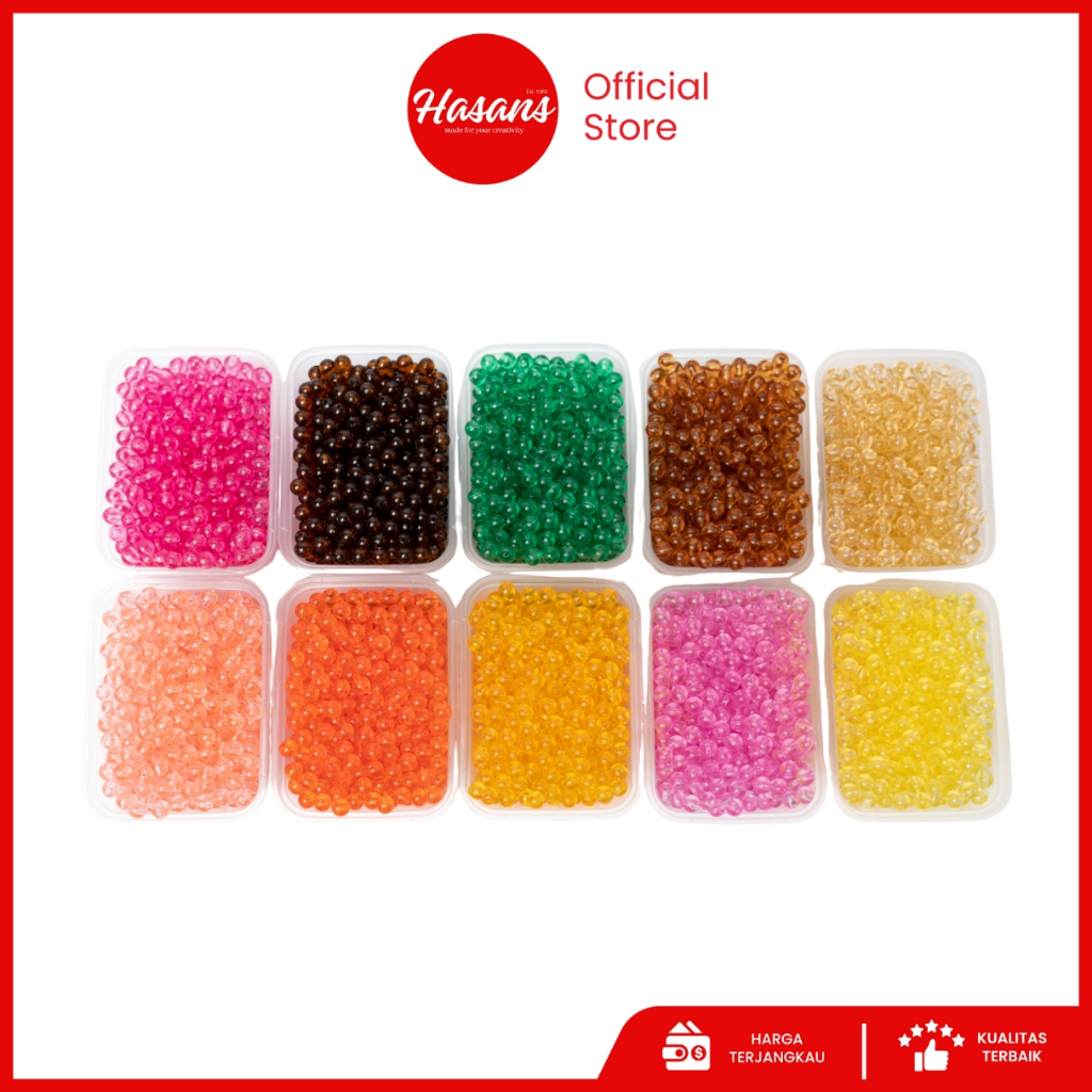 Hasans / Manik Kaca / Mote Kaca / Manik Bulat / Mote Bulat / Mote Kaca Bulat / Mutiara Kaca Bulat 6m