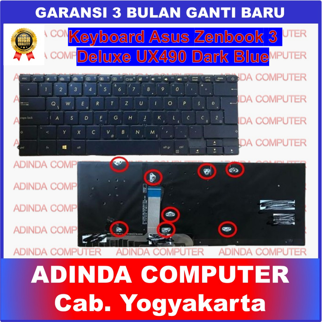 Keyboard Asus ZenBook 3 Deluxe UX490 UX490CA UX490U UX490UA UX490UAK UX490UAR - Dark Blue