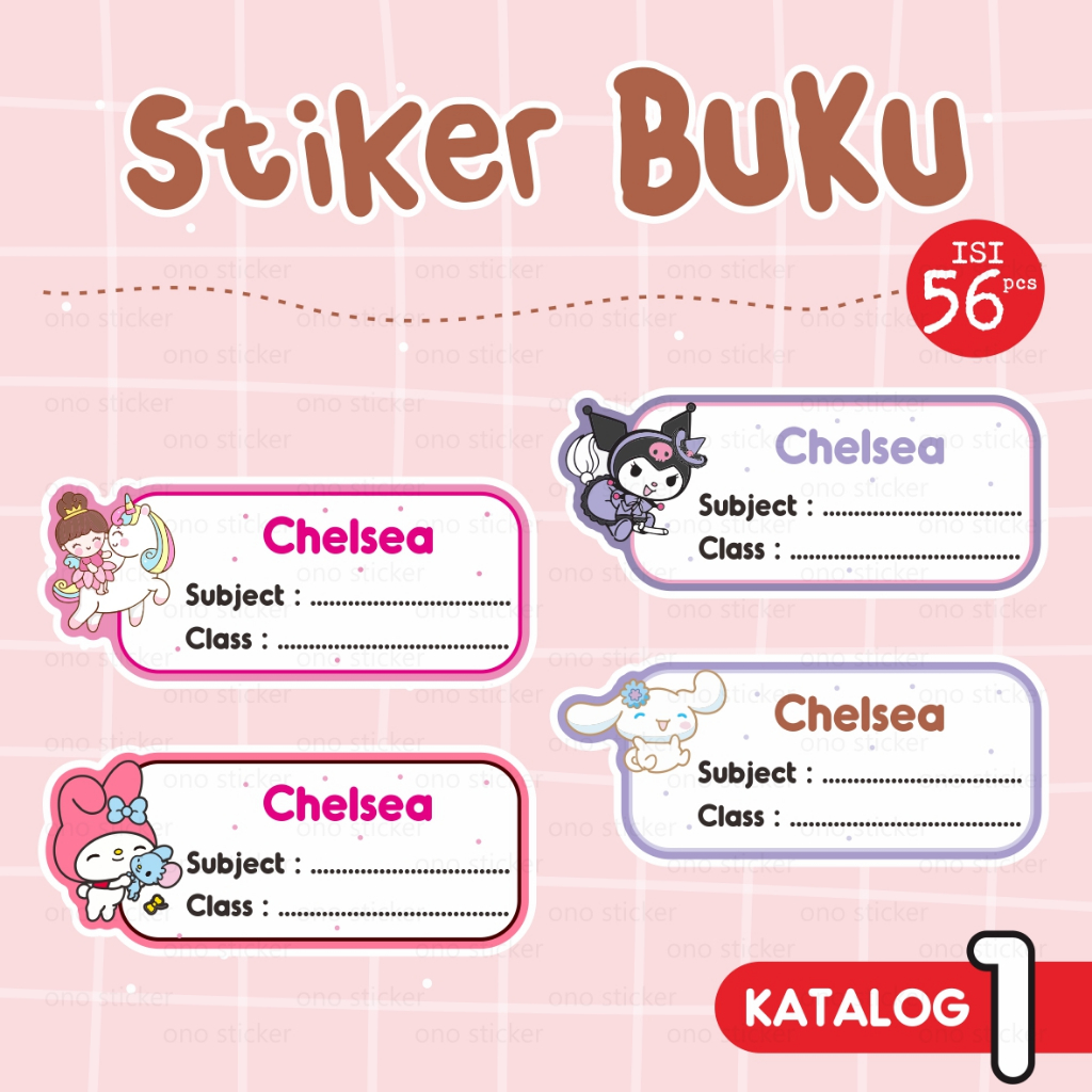 

Stiker buku pelajaran / stiker nama buku