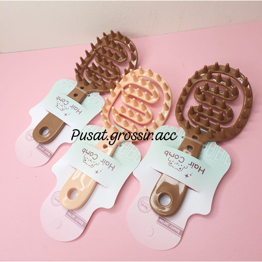 SISIR GAGANG PIJAT KEPALA / SISIR GERIGI PIJAT KEPALA / HAIR BRUSH