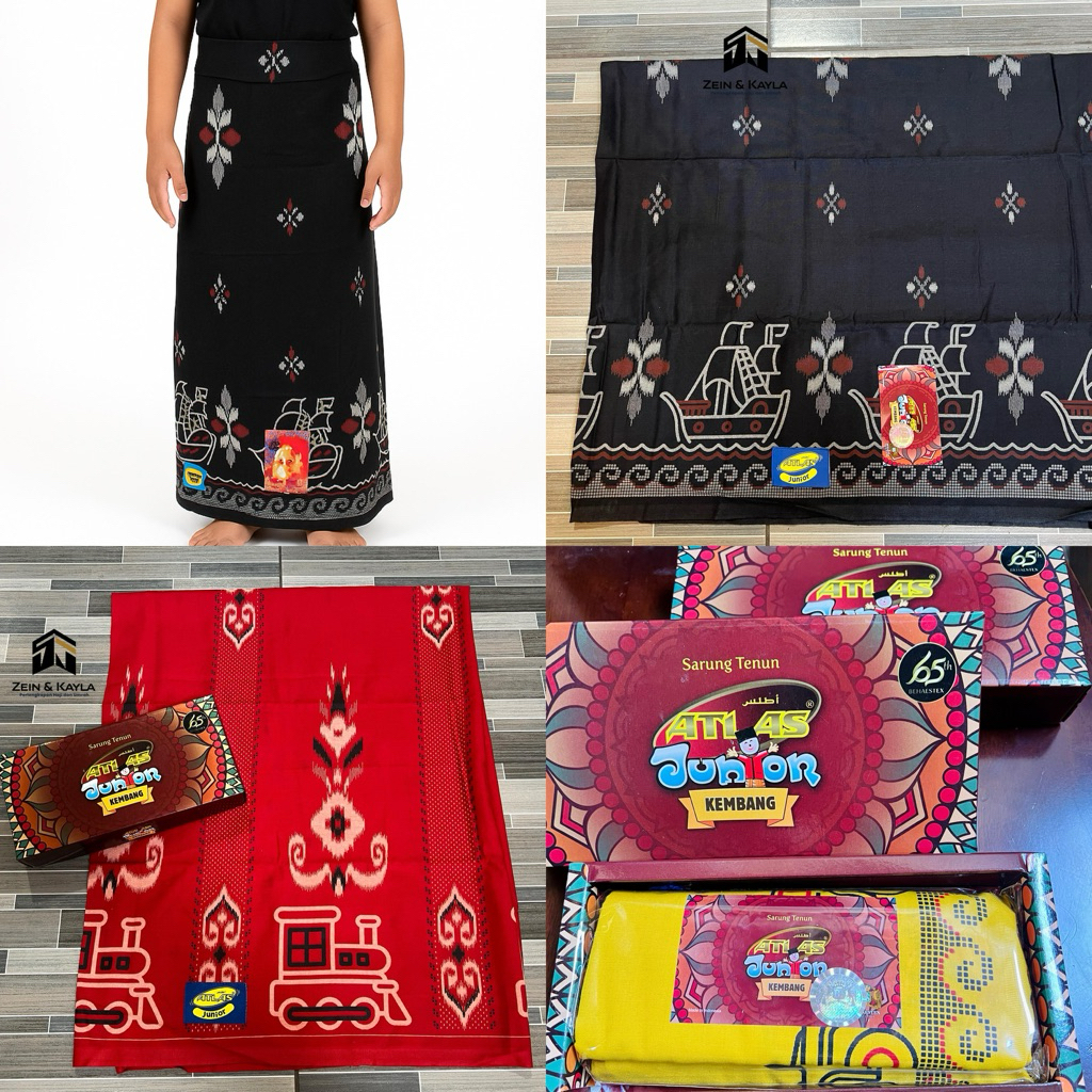 [GROSIR] Sarung Tenun Atlas Junior Kembang ~ Kain Sarung Anak-anak Atlas Motif Kembang