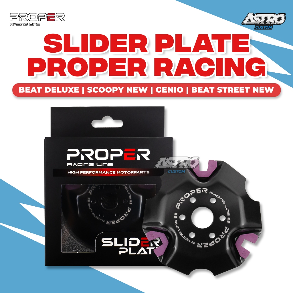 Proper Slider Plate Beat Deluxe Street Scoopy New Genio KOJ Tutup Pulley Rumah Roler CVT Racing Line