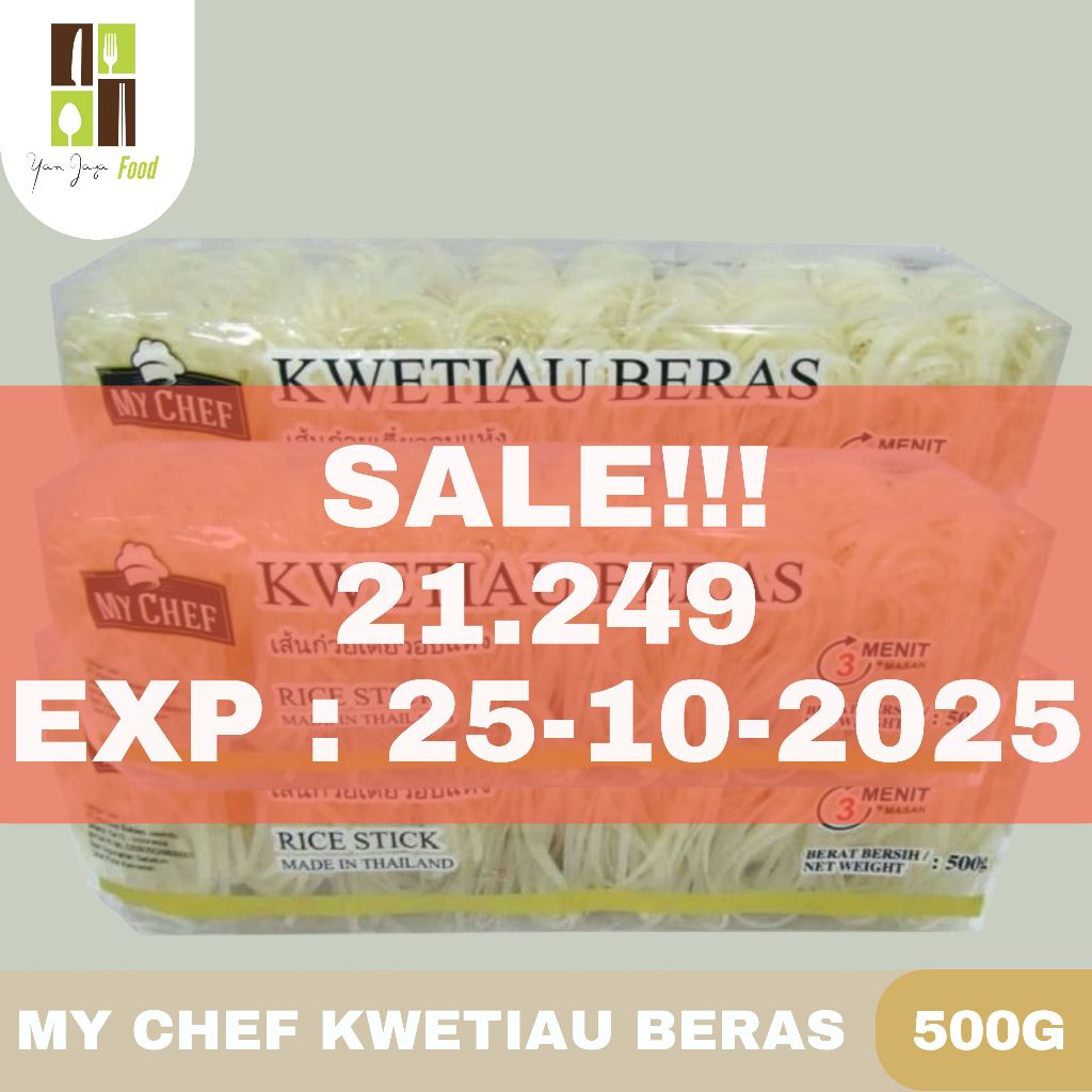 

SALE!!! EXP [25-10-25] My Chef Kwetiau Beras 500g - Rice Stick / Mie Beras Thailand / Kwetiaw Beras