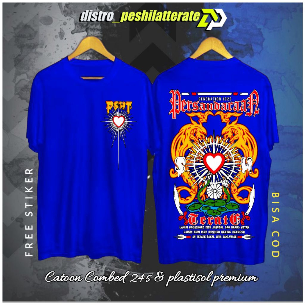 KAOS PSHT LAWASAN SH TERATE BIRU 24S TEBAL