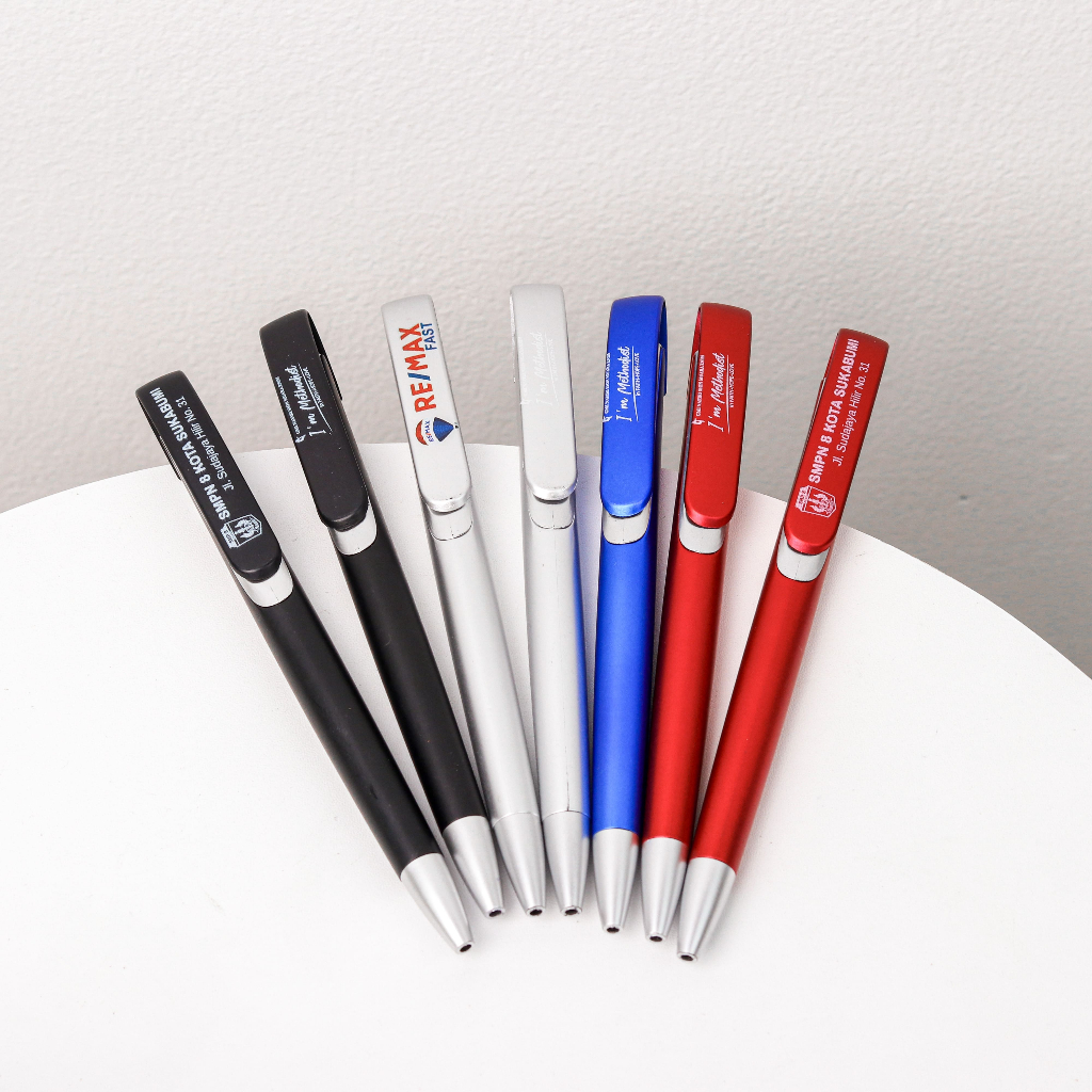 

Pulpen Klip Souvenir – Ballpoint Custom UV Tinta Hitam Promosi Murah