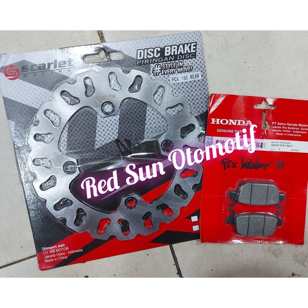 PAKET piringan Disk Cakram Belakang + Kampas pcx 150 160 Vario 160 ABS Stylo 160 Abs