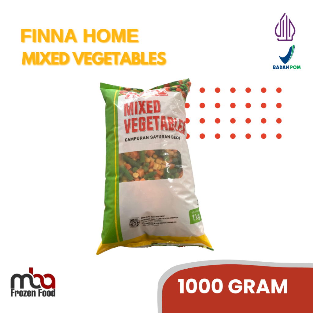 

Finna HOME Mixed Vegetables 1 Kg /Sayur /Sayuran /Bahanmasak /Masakan /Makanan /Sop /Capcay /Frozenfood /Praktis /Belanja /Sayurpotong /Wortel /Kembangkol /Brokoli /Tumis