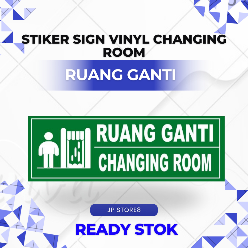 

SIGN STIKER RUANG GANTI / CHANGGING ROOM Uk. 30x10 cm RAMBU K3