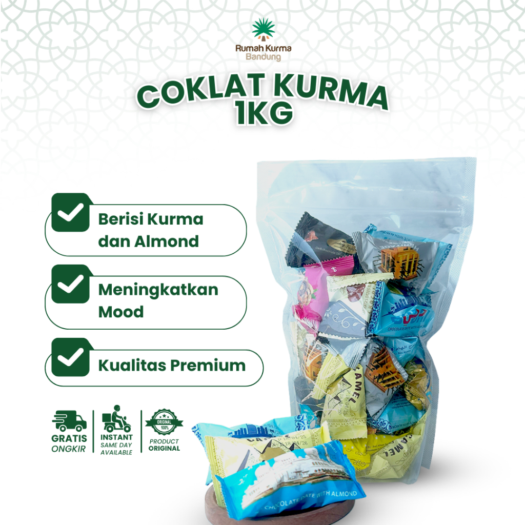 

Coklat Kurma Almond Campur 1 Kg Cokelat Dubai Mix Premium Arab Chocolate Dates With Almond