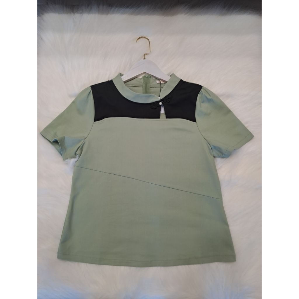 Baju atasan qionsam hijau mint