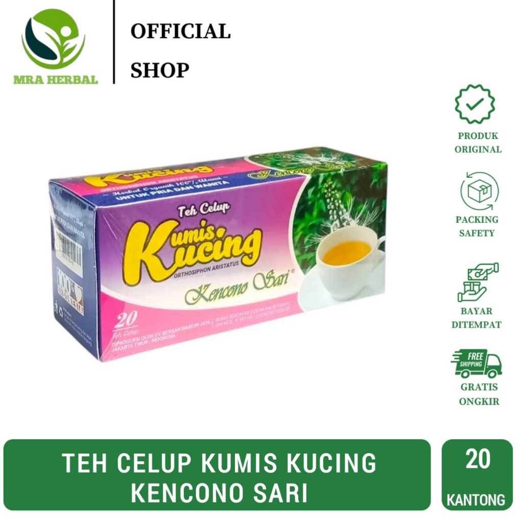 

Teh Celup Herbal Kumis Kucing 100% Alami Kencono Sari Isi 20 Tea Bags