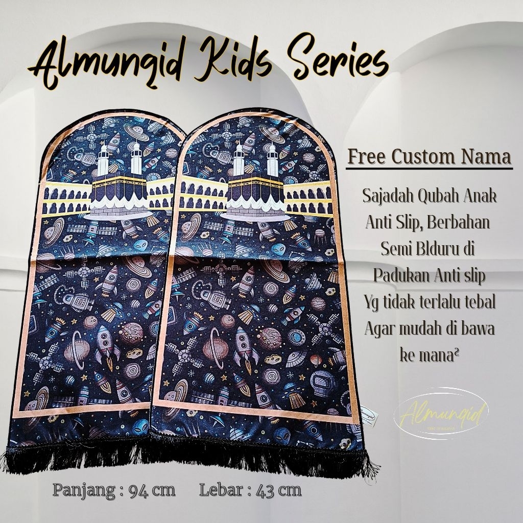 Almunqid Sajadah anak custom Sajadah qubah anak Sajadah anti slip Souvenir ulang tahun
