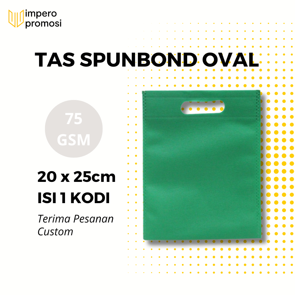 

Impero - GOODIE BAG SPUNBOND OVAL 30x40 (Kodian) / Tas Belanja Murah / Kantong Belanja (Hijau Tua)