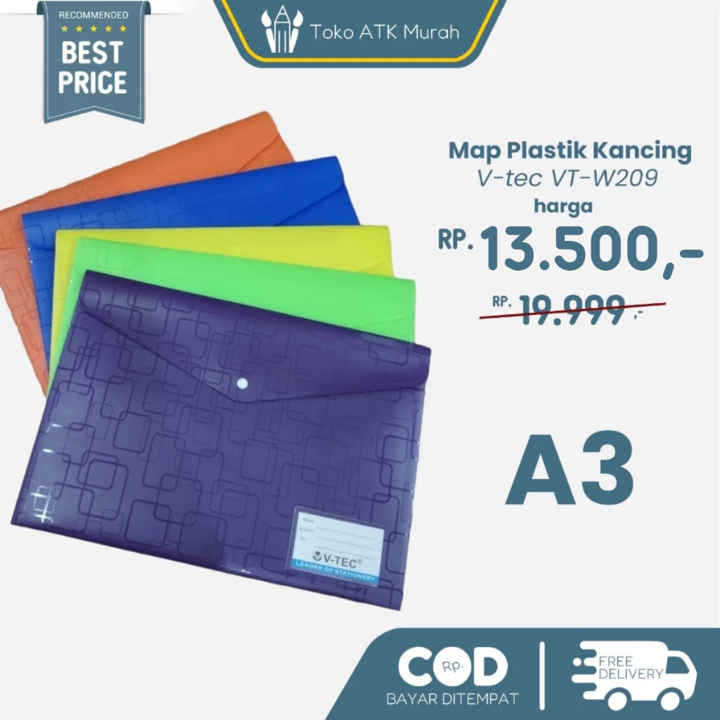 

Map Plastik Kancing A3 V-tec VT-W209