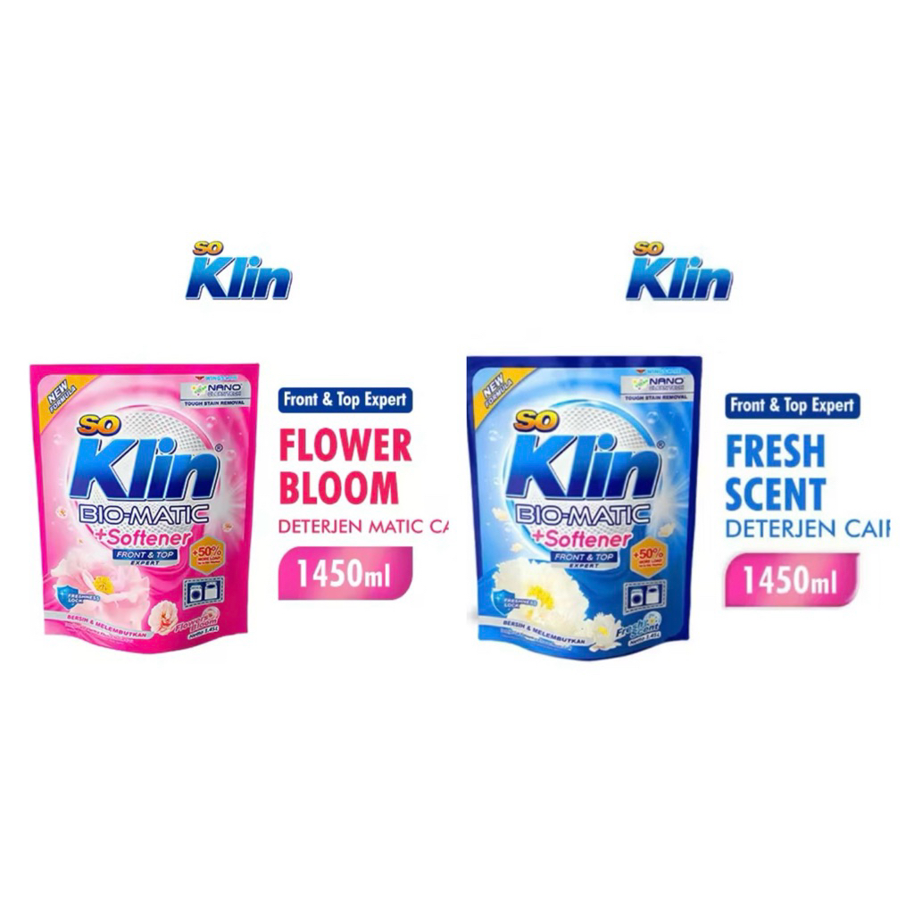 Soklin Matic Deterjen Cair Fresh Scent Pouch 1450 / 700 ml