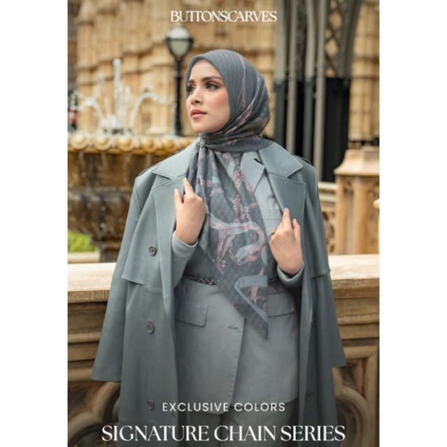 BUTTONSCARVES CHAIN 3 SERIES SQUARE BS JILBAB NEW BUKAN SECOND PRELOVED BEKAS JILBAB BALIKPAPAN SAMA
