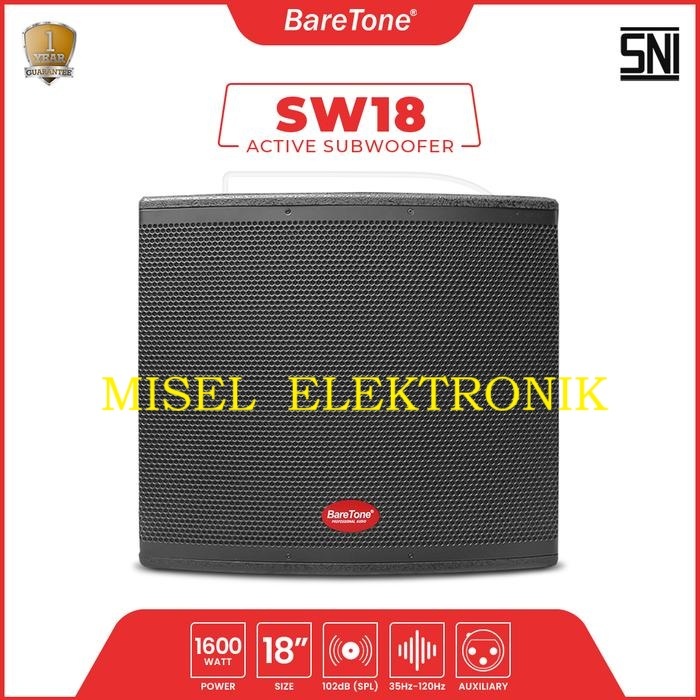 BareTone SW18 Speaker Subwoofer Active / Aktif 18 Inch