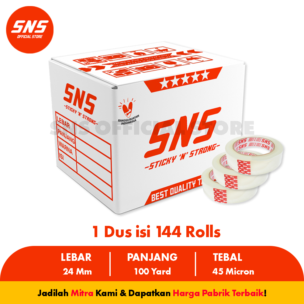 

(1 DUS / KARTON ) Isolasi Bening 1 Inch 24 mm x 100 Yard - KartaStore (KARGO)