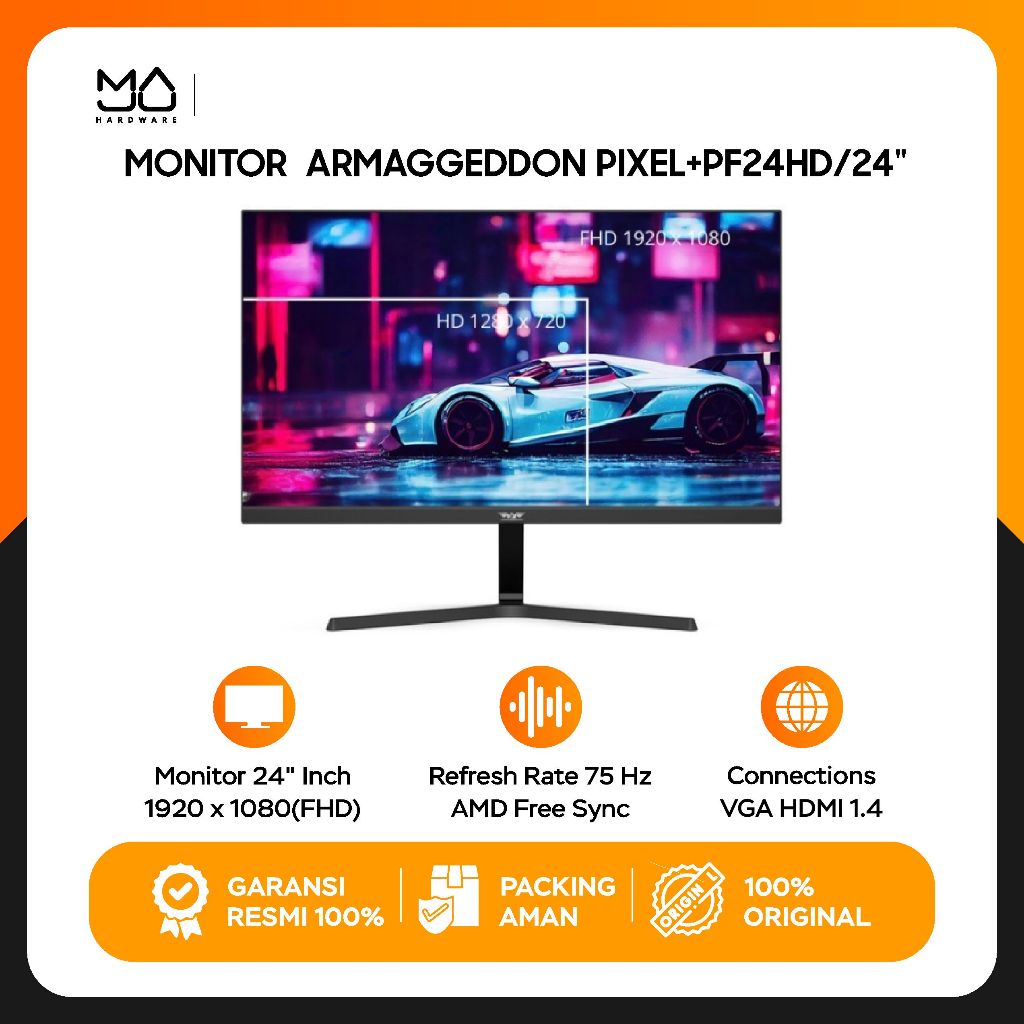 Monitor Armaggeddon Gaming Monitor 24 Inch Pixxel+ PF24HD SUPER - Garansi Resmi